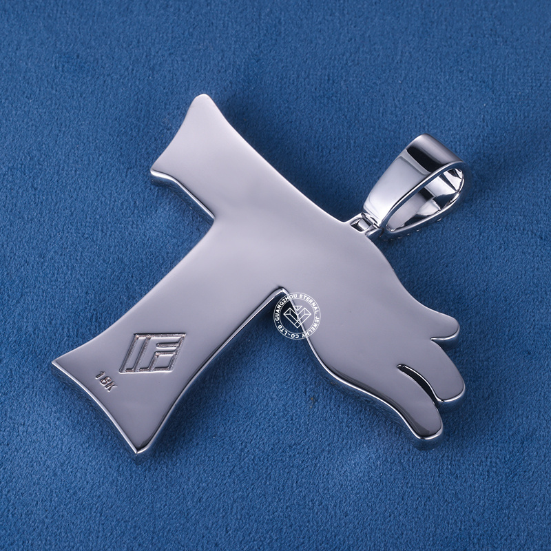 CUSTOM 3INCHES S925 SILVER ROSE GOLD PLATED ICED OUT D VVS MOISSANITE DIAMOND “T” LETTER RAPPER HIP HOP PENDANT