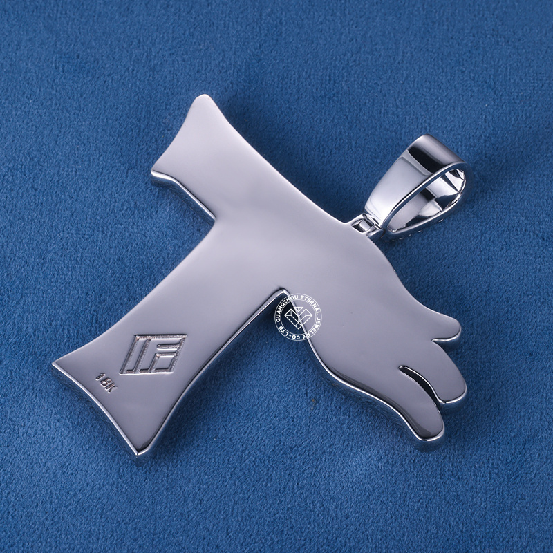 CUSTOM 3INCHES S925 SILVER ROSE GOLD PLATED ICED OUT D VVS MOISSANITE DIAMOND “T” LETTER RAPPER HIP HOP PENDANT