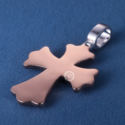 CUSTOM 2.5INCHES S925 SILVER TWO-TONE ICED OUT D VVS MOISSANITE DIAMOND RAPPER HIP HOP CROSS PENDANT