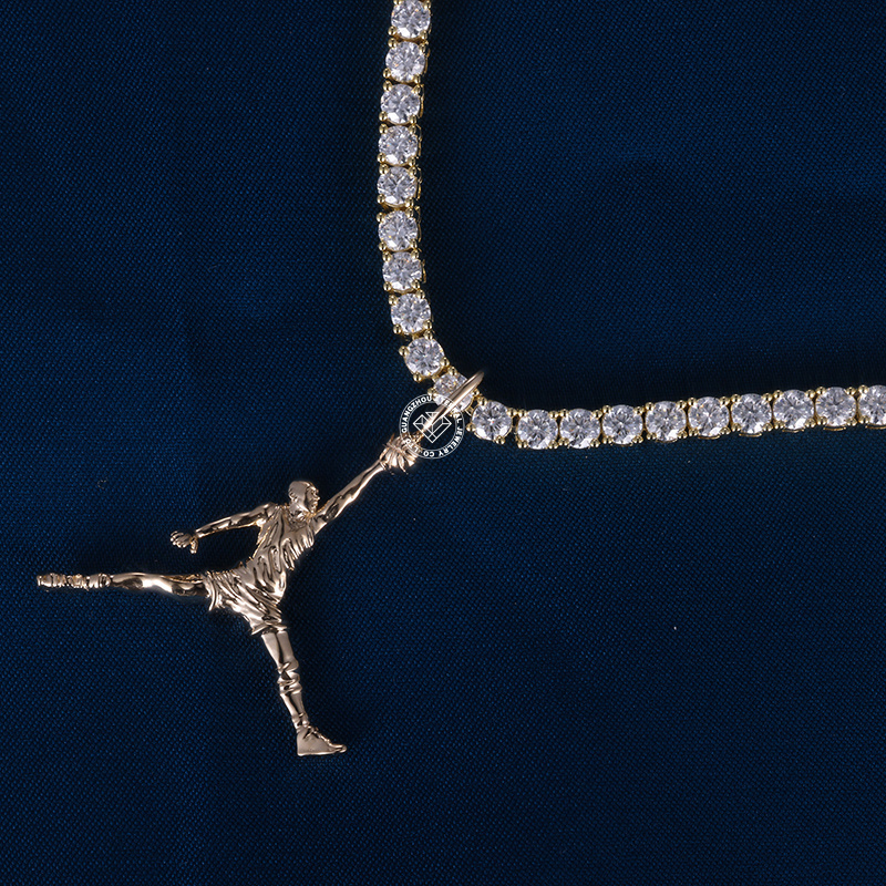 CUSTOM 1INCHES 14K SOLID GOLD JORDAN PENDANT FOR MEN OR WOMEN