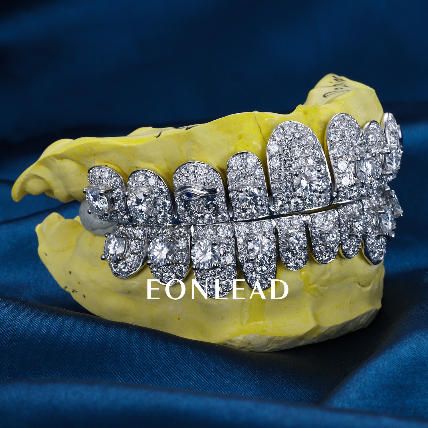 Custom Women Men Top Bottom 10 S925 Silver Moissanite Lab Diamond Sapphire 10K 14K 18K Solid Gold Round Cut Teeth Grillz