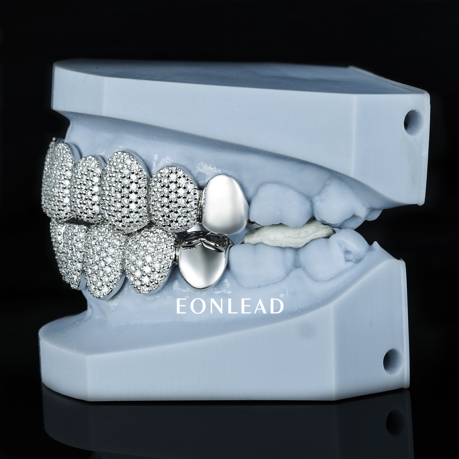 Custom Mixed Plain Cap & Full Pave VVS Moissanite Grillz Iced Out 925 Silver Real Solid Gold Top Bottom For Men Women