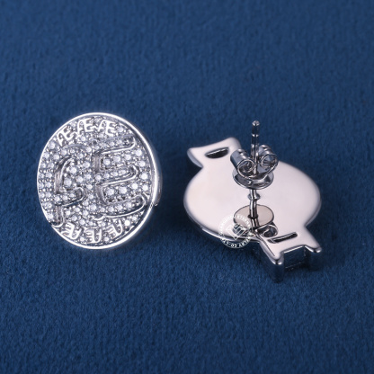 Custom 10K 14K 18K Solid Gold S925 Silver Iced Out Hiphop Horse Eye Cut D VVS Moissanite Women Men Earrings