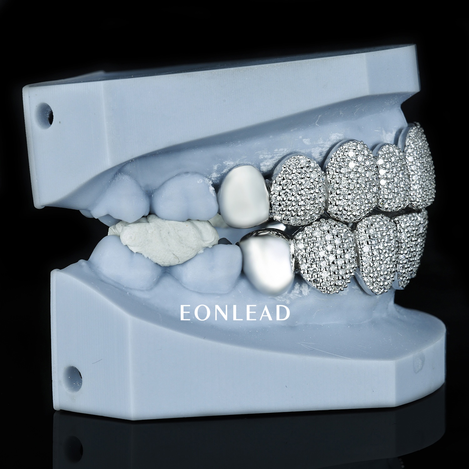 Custom Mixed Plain Cap & Full Pave VVS Moissanite Grillz Iced Out 925 Silver Real Solid Gold Top Bottom For Men Women
