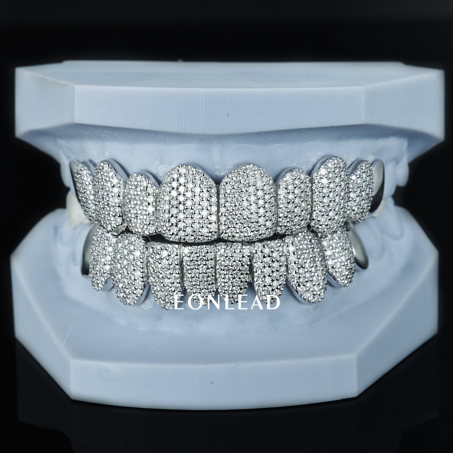 Custom Mixed Plain Cap & Full Pave VVS Moissanite Grillz Iced Out 925 Silver Real Solid Gold Top Bottom For Men Women