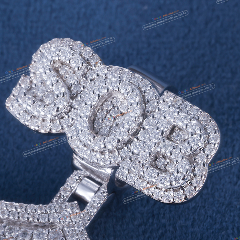 Custom S925 sterling silver VVSD moissanite cartoon pendant 2.5inch