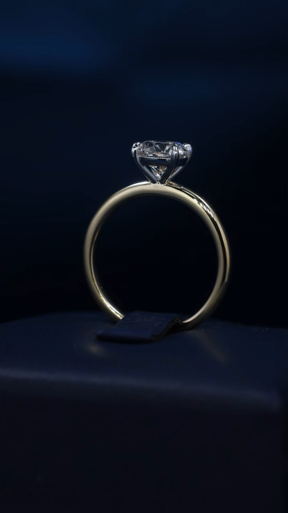 Custom 9K 10K 14K 18K Solid Gold Yellow S925 Silver 1CT 1.5CT 2CT D VVS Round cut Moissanite Lab Grown Diamond Engagement Solitaire Ring FOR WOMEN