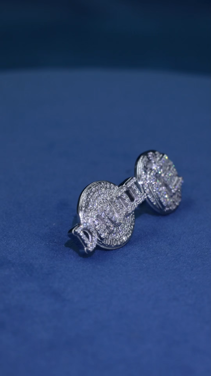 Custom 10K 14K 18K Solid Gold S925 Silver Iced Out Hiphop Horse Eye Cut D VVS Moissanite Women Men Earrings