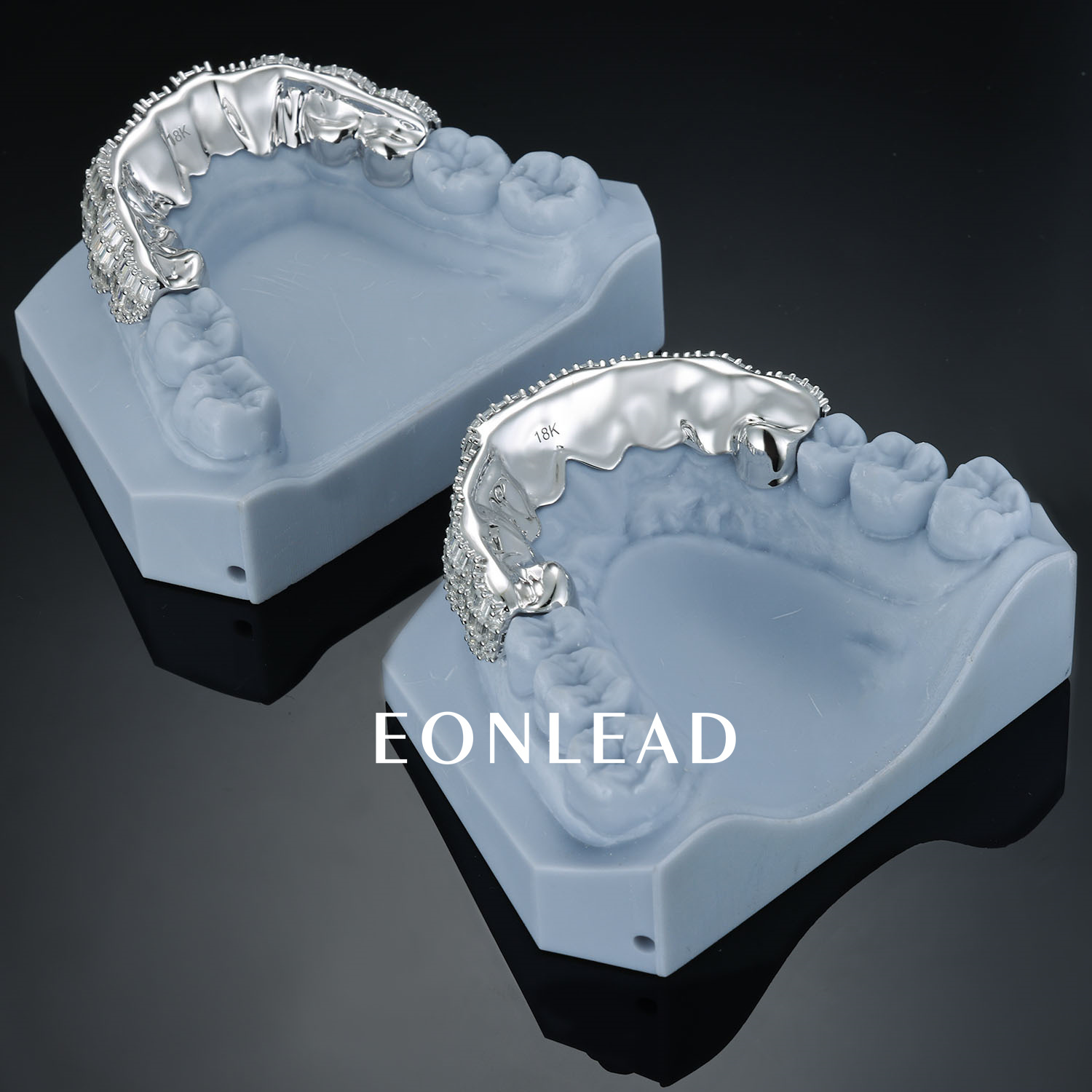 Custom Men Women TOP BOTTOM Baguette Cut Moissanite Lab Diamond Grillz S925 Silver 9K 10K 14K 18K Solid Gold Grillz for Teeth