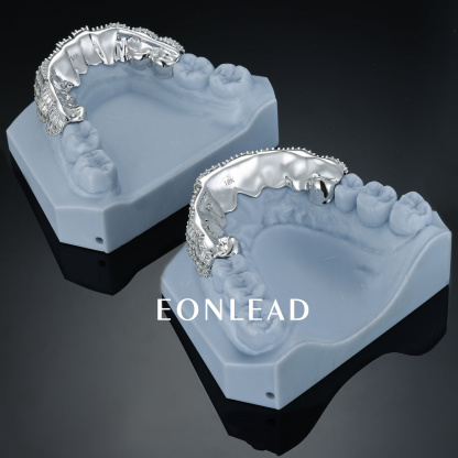 Custom Men Women TOP BOTTOM Baguette Cut Moissanite Lab Diamond Grillz S925 Silver 9K 10K 14K 18K Solid Gold Grillz for Teeth