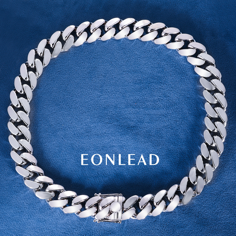 20mm 6-26inches S925 Sterling Silver Gold White Plated Hip Hop Miami Curb Cuban Chain Necklace