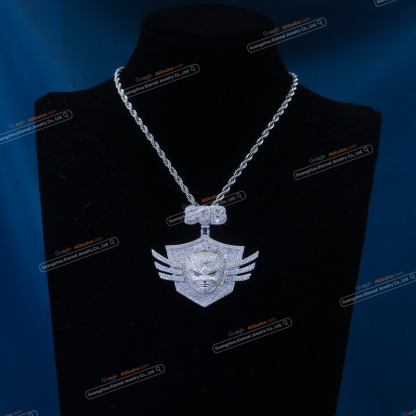 Custom S925 sterling silver VVSD moissanite cartoon pendant 2.5inch