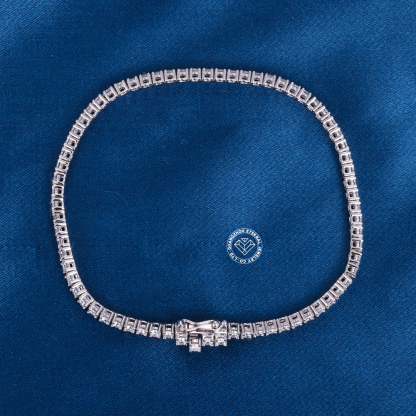 2.2mm 9K 10K 14K 18K Solid White Gold D VVS Moissanite Natural Diamond Tennis Chain Bracelet 6-24 inch Tennis Chain Necklace