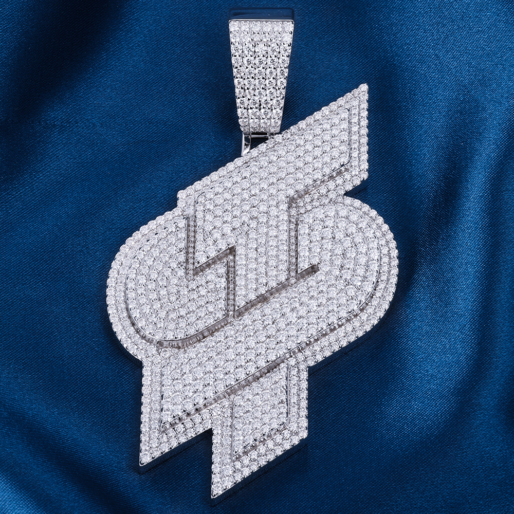 CUSTOM 3INCHES S925 SILVER ICED OUT D VVS MOISSANITE DIAMOND LETTERS PENDANT RAPPER HIP HOP PENDANT 