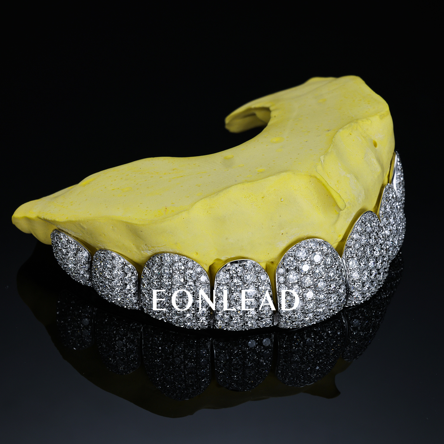 Custom Bottom 10 S925 Silver Lab Diamond Perm Cut 10k 14k 18k Solid Gold Iced Out Honeycomb Setting Teeth Grillz