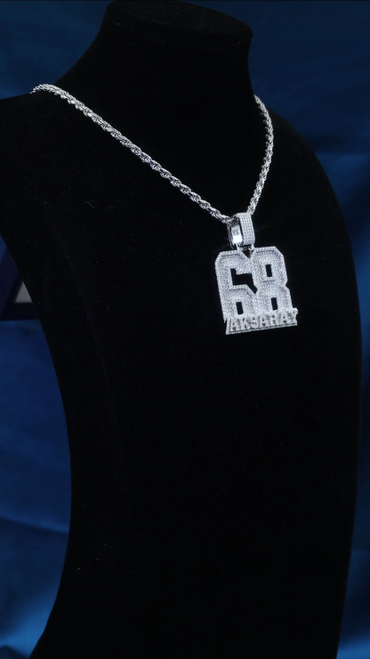 EONLEAD Custom Big Double Layer Number Letter Name Pendant Fully Iced Out Moissanite Hip Hop Necklace Charm For Men Women