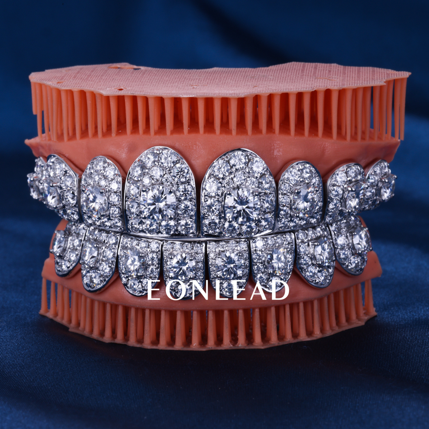 Custom Top & Bottom 8 Women Men S925 Silver White Gold Plated Flawless Big Moissanite Diamond Perm cut Teeth Grillz