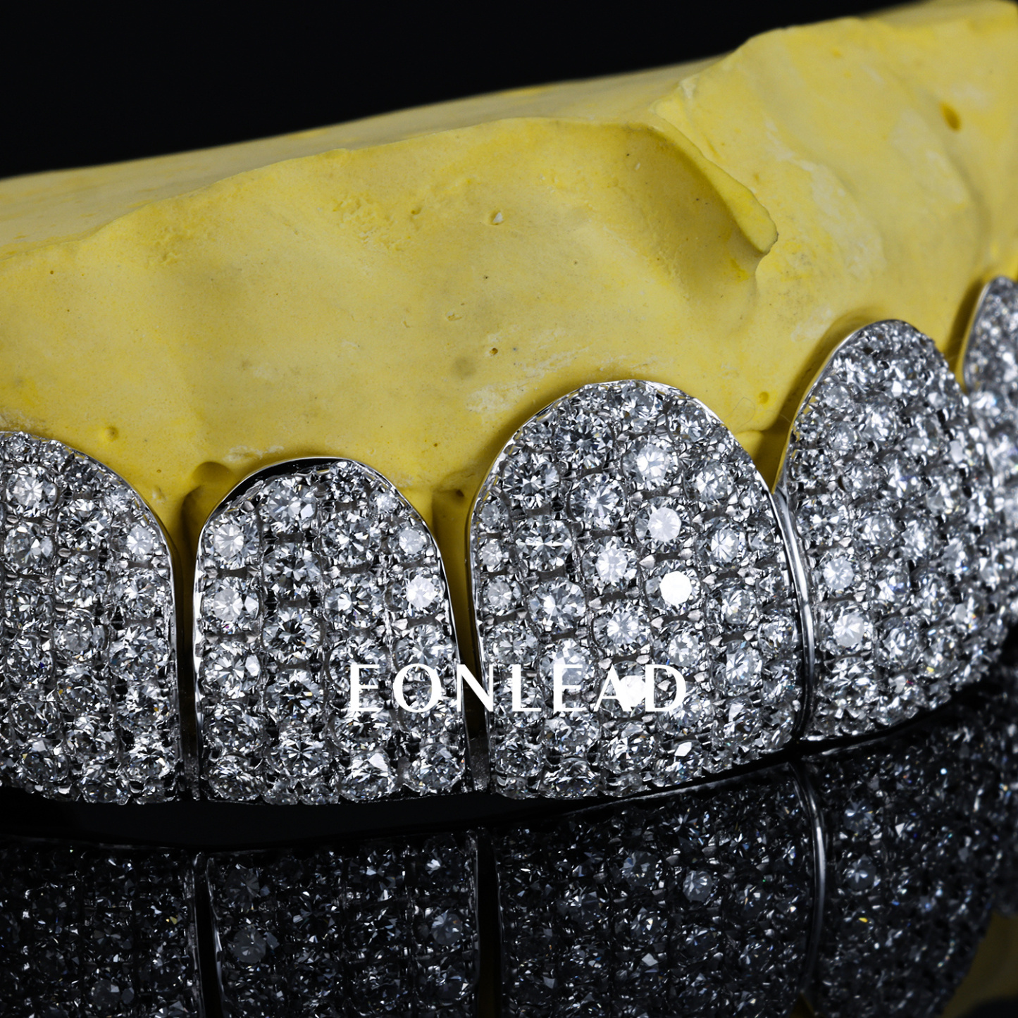 Custom Bottom 10 S925 Silver Lab Diamond Perm Cut 10k 14k 18k Solid Gold Iced Out Honeycomb Setting Teeth Grillz