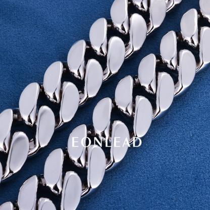 20mm 6-26inches S925 Sterling Silver Gold White Plated Hip Hop Miami Curb Cuban Chain Necklace