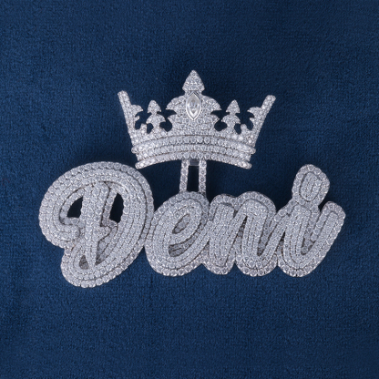 CUSTOM 3INCHES S925 SILVER ICED OUT D VVS MOISSANITE DIAMOND “Deni” LETTER RAPPER HIP HOP PENDANT 