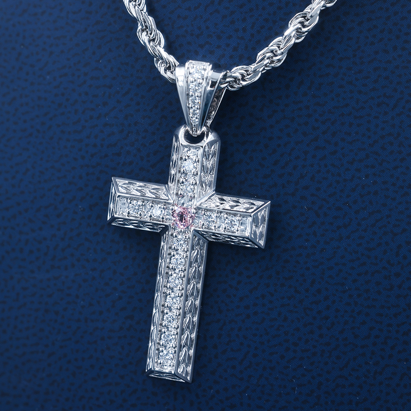 CUSTOM 1.75INCHES 14K SOLID GOLD ICED OUT D VVS LAB DIAMOND HIP HOP CROSS PENDANT