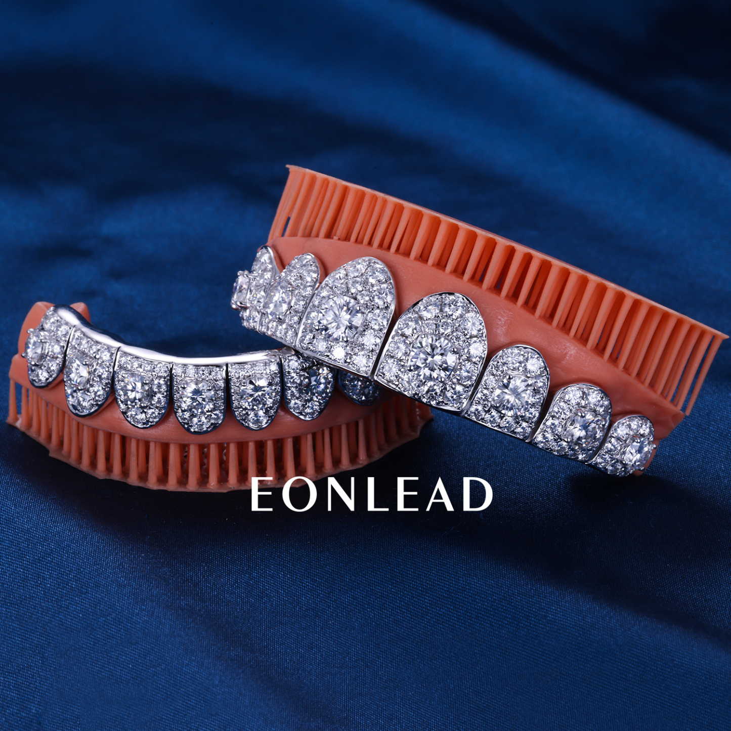 Custom Top & Bottom 8 Women Men S925 Silver White Gold Plated Flawless Big Moissanite Diamond Perm cut Teeth Grillz