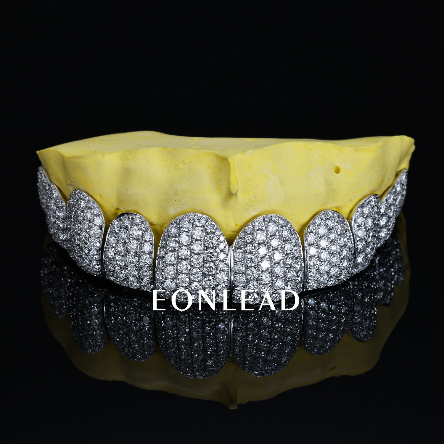 Custom Bottom 10 S925 Silver Lab Diamond Perm Cut 10k 14k 18k Solid Gold Iced Out Honeycomb Setting Teeth Grillz
