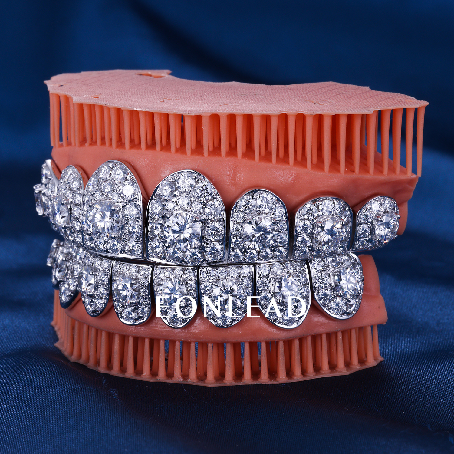 Custom Top & Bottom 8 Women Men S925 Silver White Gold Plated Flawless Big Moissanite Diamond Perm cut Teeth Grillz