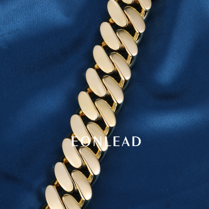 Custom 24mm 6-26inches S925 Silver Yellow Gold Plated D VVS Moissanite Diamond Clasp Cuban Chain Bracelet Necklace