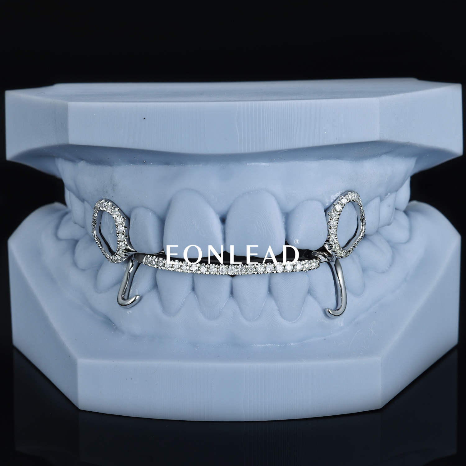 Custom 925 Silver Iced Out Hollow Frame Vampire Fangs Grillz Full Micro Pave Moissanite Lab Diamond Bar Lower Teeth Grills Hip Hop Jewelry For Men Women