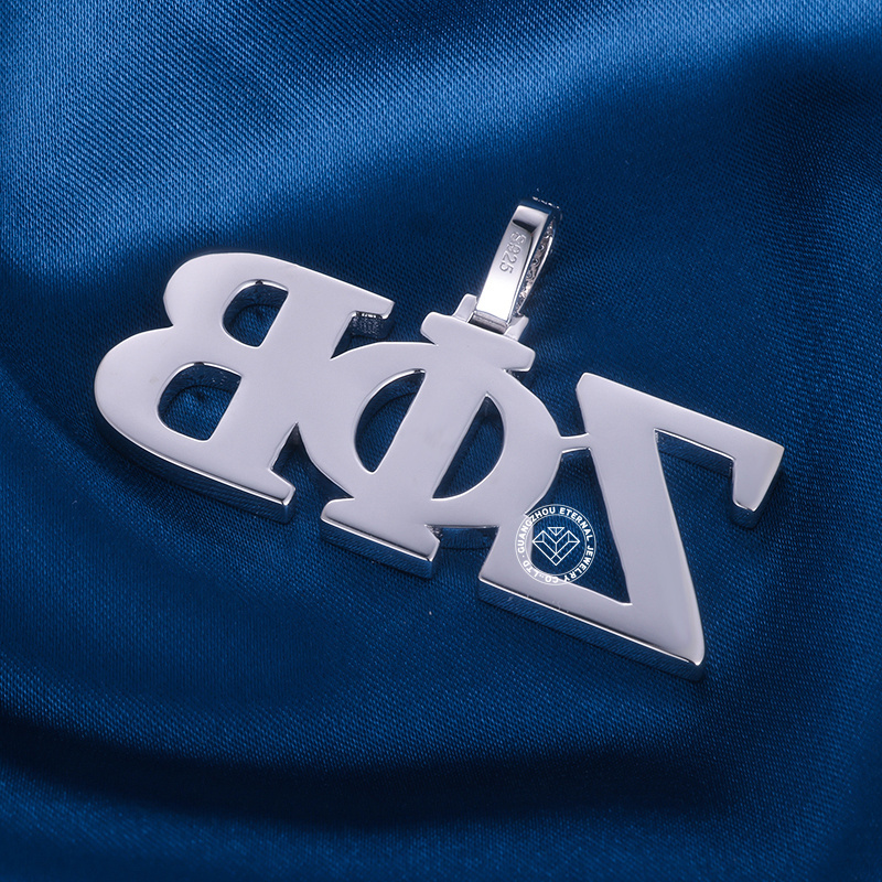 CUSTOM 1.75INCHES S925 SILVER ICED OUT D VVS MOISSANITE DIAMOND “ZA” LETTER RAPPER HIP HOP PENDANT 