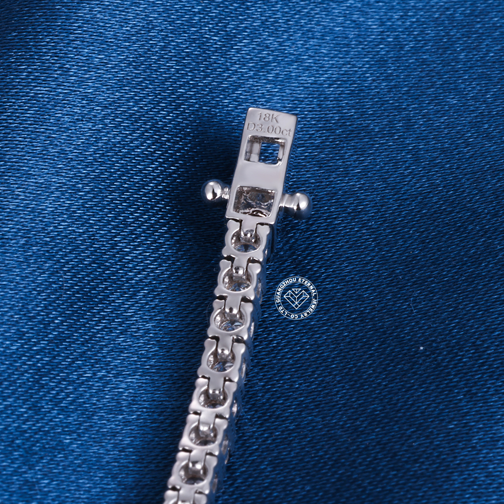 2.2mm 9K 10K 14K 18K Solid White Gold D VVS Moissanite Natural Diamond Tennis Chain Bracelet 6-24 inch Tennis Chain Necklace