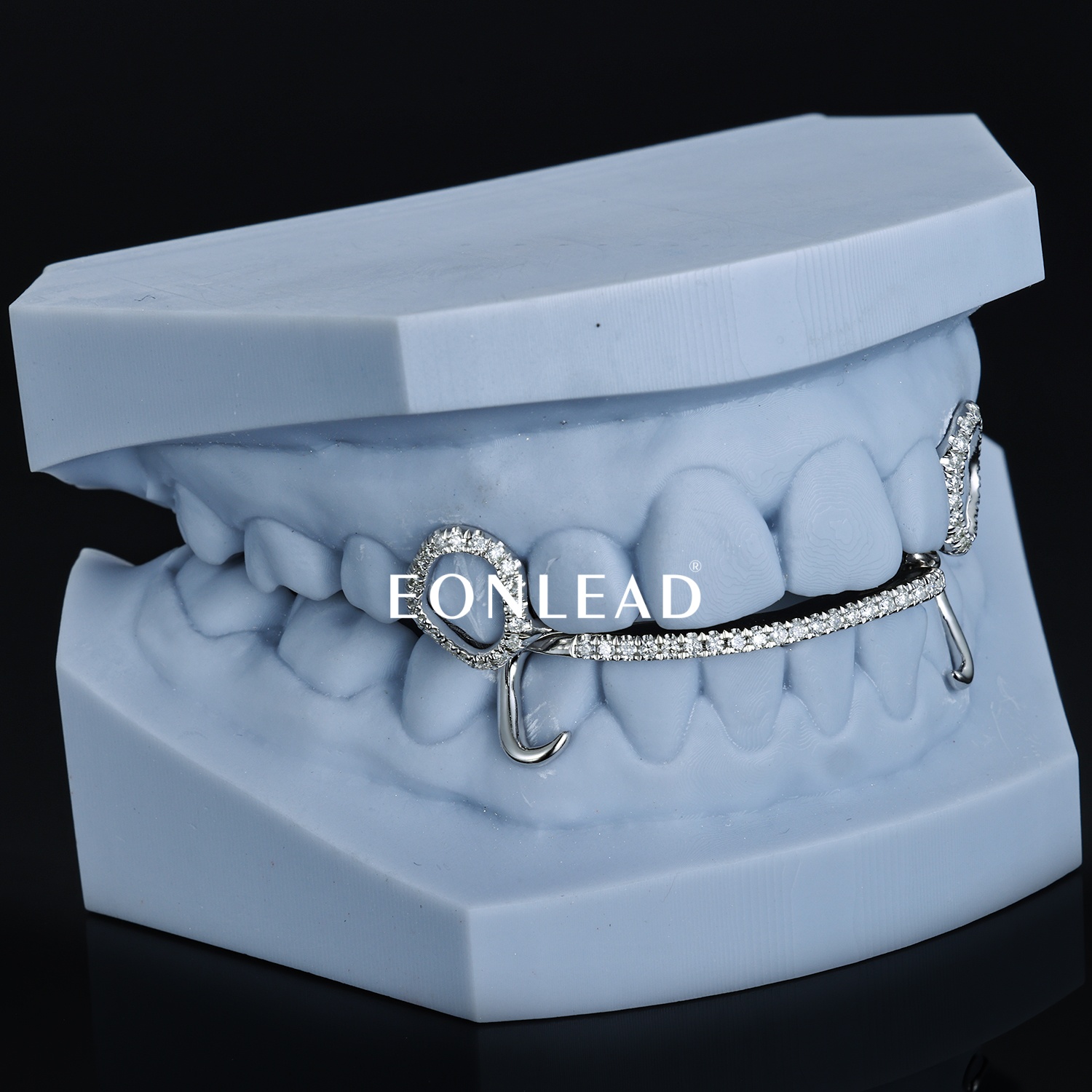 Custom 925 Silver Iced Out Hollow Frame Vampire Fangs Grillz Full Micro Pave Moissanite Lab Diamond Bar Lower Teeth Grills Hip Hop Jewelry For Men Women