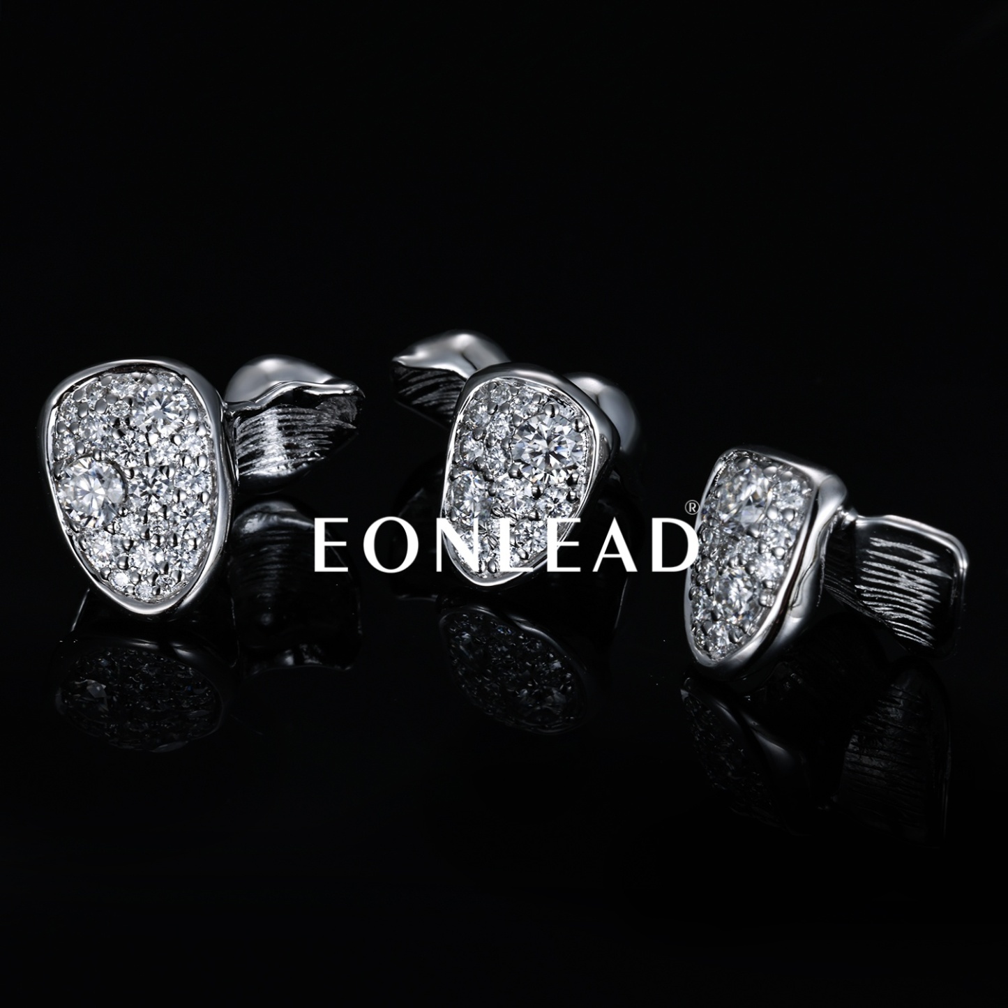 Custom 925 Silver 3 Teeth Galaxy Set Grillz Fully Paved Moissanite Lab Diamond Micro Pave Single Tooth Grills Minimalist Hip Hop Custom Dental Jewelry Rapper