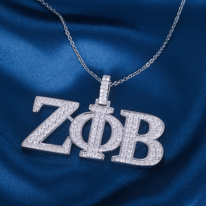 CUSTOM 1.75INCHES S925 SILVER ICED OUT D VVS MOISSANITE DIAMOND “ZA” LETTER RAPPER HIP HOP PENDANT 