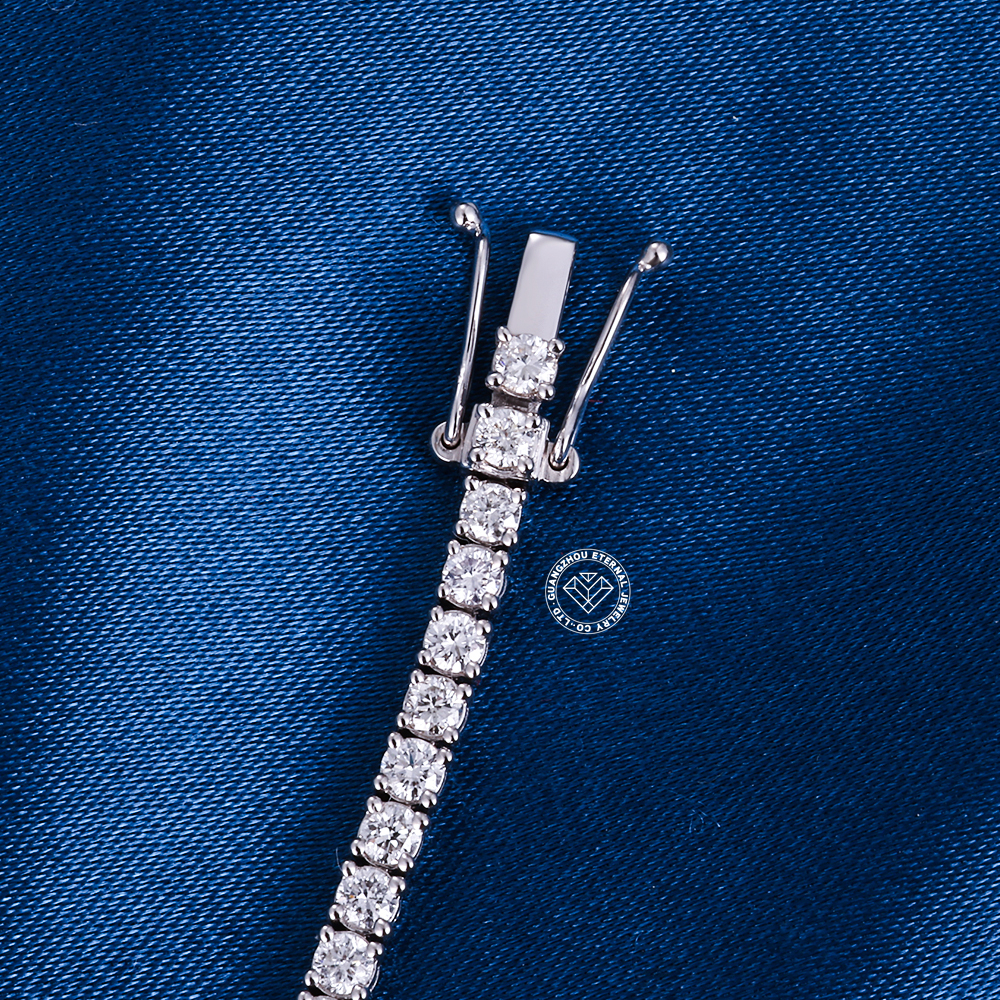 2.2mm 9K 10K 14K 18K Solid White Gold D VVS Moissanite Natural Diamond Tennis Chain Bracelet 6-24 inch Tennis Chain Necklace