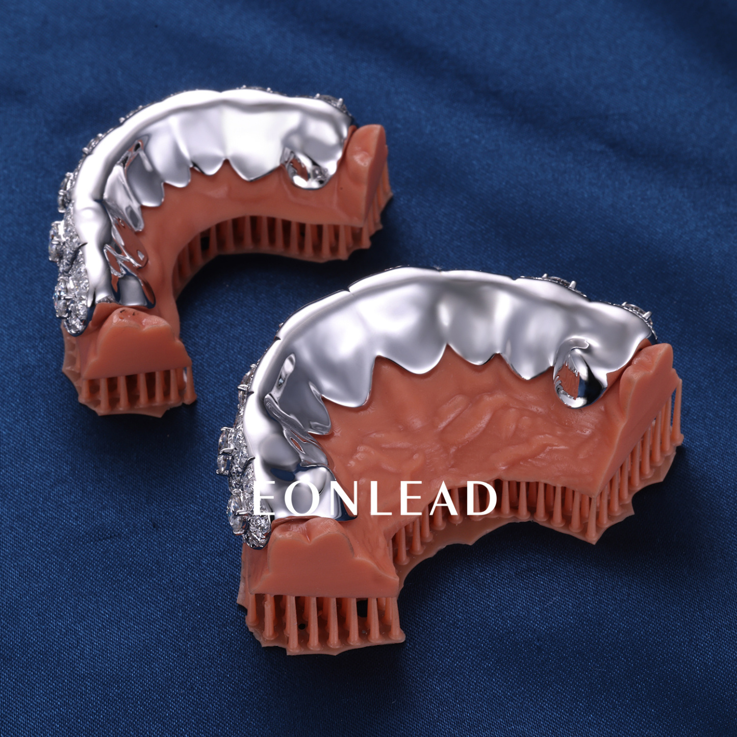 Custom Top & Bottom 8 Women Men S925 Silver White Gold Plated Flawless Big Moissanite Diamond Perm cut Teeth Grillz