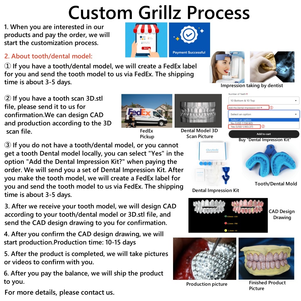 Custom S925 Silver Yellow Gold Plated Top & Bottom 2 - 10 Pink Green D VVS Moissanite Diamond Perm cut Iced Out Teeth Grillz for Men Women