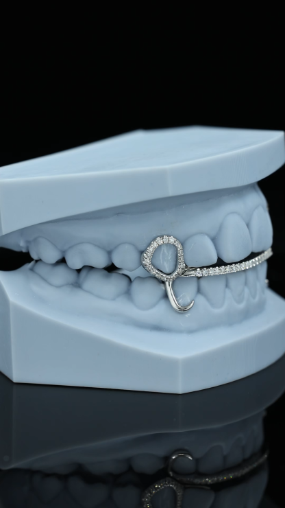 Custom 925 Silver Iced Out Hollow Frame Vampire Fangs Grillz Full Micro Pave Moissanite Lab Diamond Bar Lower Teeth Grills Hip Hop Jewelry For Men Women