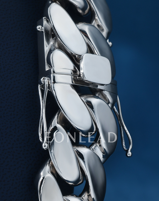 30mm 24inches S925 Sterling Silver With Gold Yellow Plated Hip Hop Miami Cuban Chain Necklace