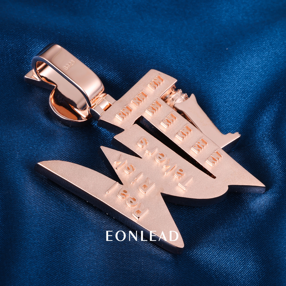 CUSTOM 1.6INCHES S925 SILVER Rose Gold Palted ICED OUT D VVS MOISSANITE DIAMOND “TW” LETTER RAPPER HIP HOP PENDANT 