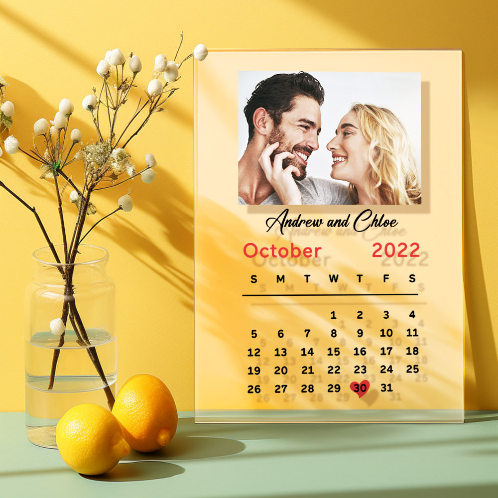 Personalisierter Foto-jubiläumskalender Aus Acryl, Heimdekoration, Geschenk Für Paare