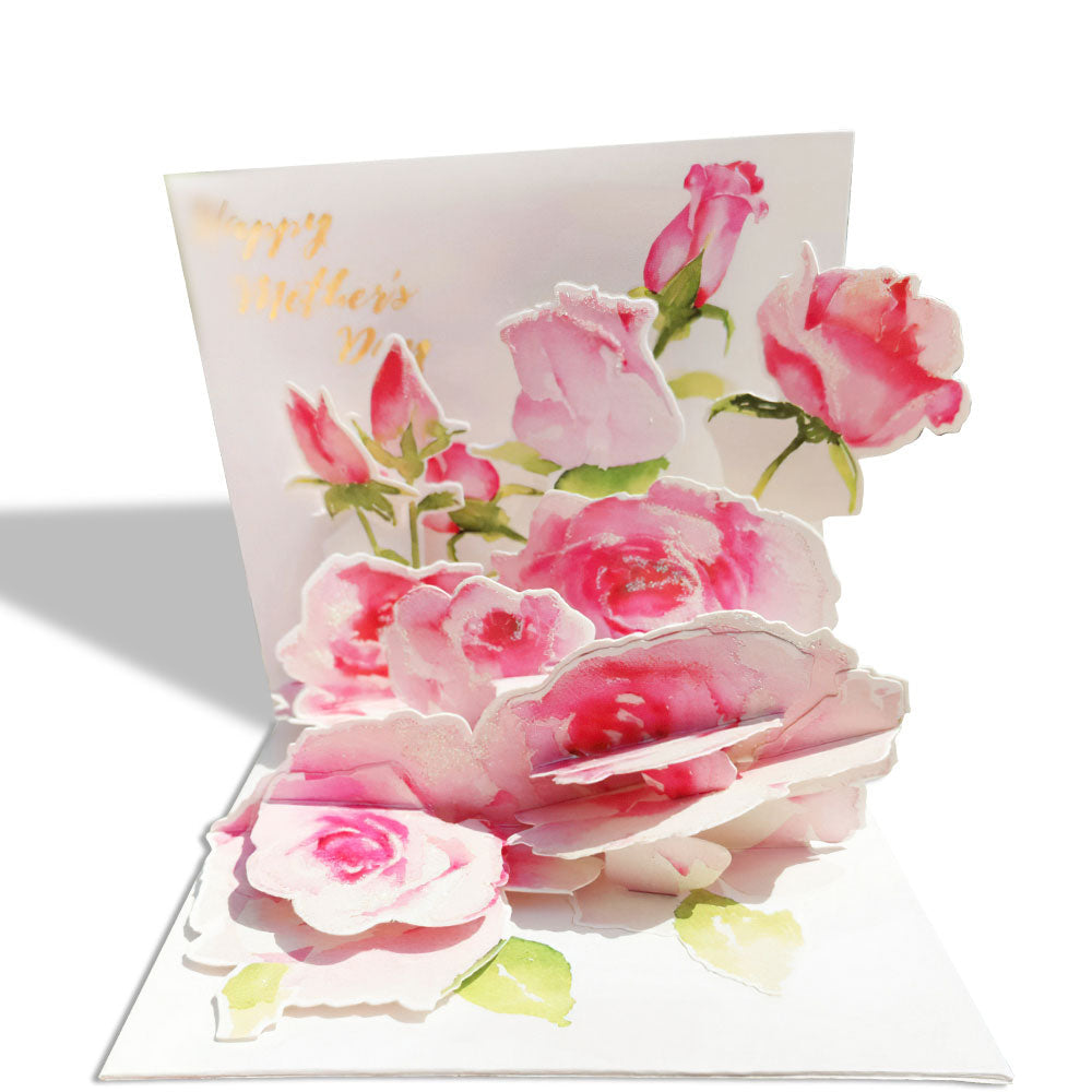 Carte De Fête Des Mères Avec Belles Fleurs, Carte De Vœux Pop-up 3d Pour Elle
