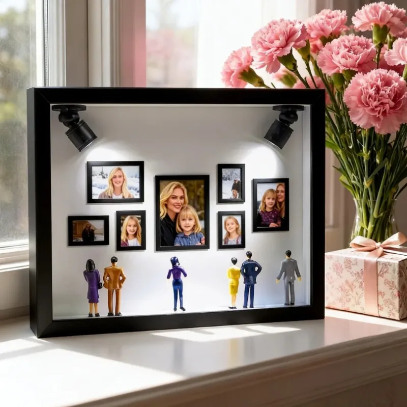 Cadeaux De Fête Des Mères Pour Maman Museum Of Us Shadow Box Avec Lumière Cadre Photo Personnalisé Mini Galerie D'art Museum Of Us Frame