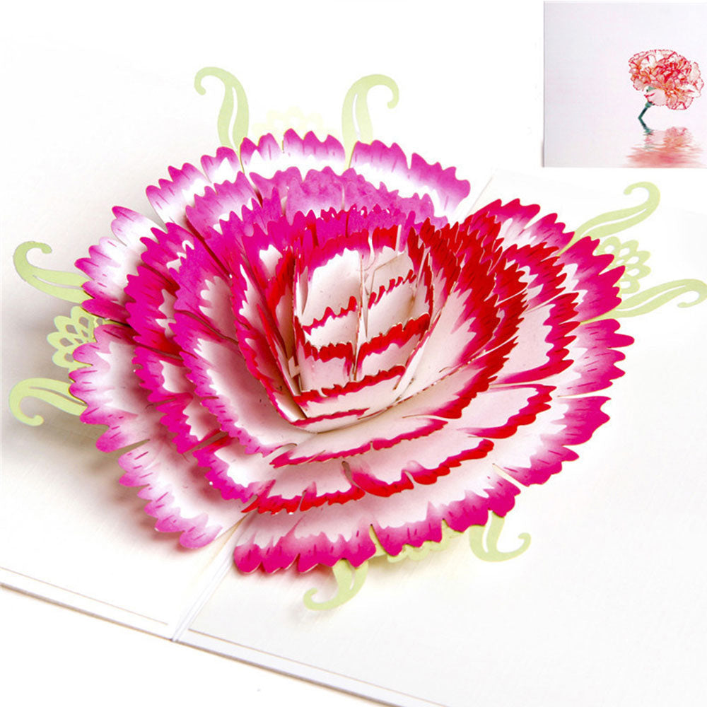 Carte De Fête Des Mères Œillet Carte De Vœux 3d Pop-up Pour Elle