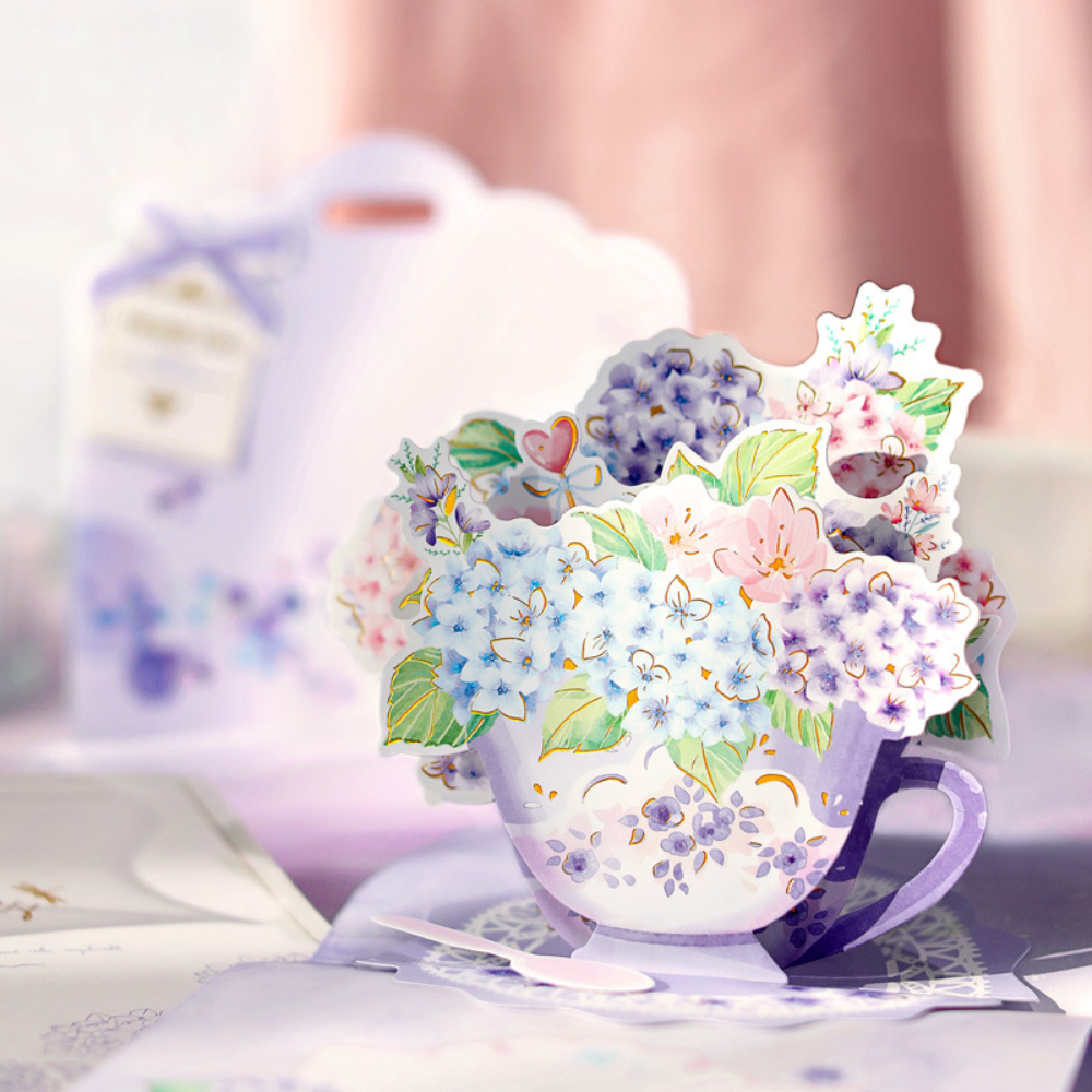 Carte De Vœux Florale En 3d Pour La Fête Des Mères - Hortensia