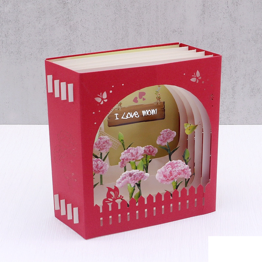 Ma Maman Et Moi - Boîte En Papier Imprimé Couleur Avec Vœux De Noël - Boîte Sculptéecadeau Pour La Fête Des Mères