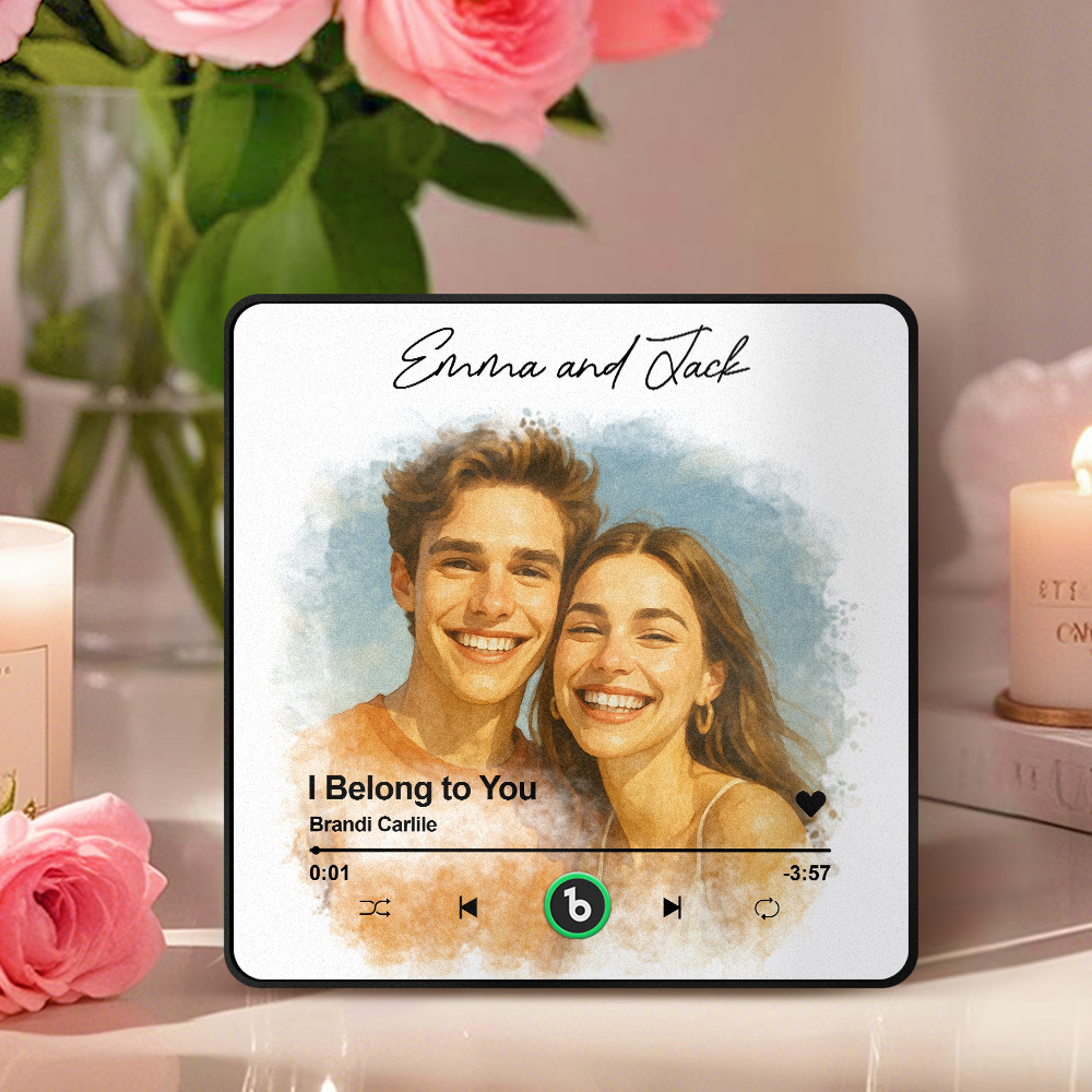 Aimant De Réfrigérateur Musical Personnalisé, Style Peinture À L'huile Avec Photo Musicale, Pour Vos Proches