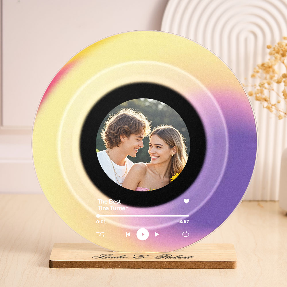 Disque Vinyle Personnalisé Avec Photo, Plaque Acrylique Personnalisée Avec Chanson, Décorations Pour Disques Vinyles, Cadeaux Originaux Pour Les Mélomanes, Plaques Photo À Offrir En Cadeau Pour Lui Et Elle, Idées Déco Pour La Maison Et Le Bureau - 