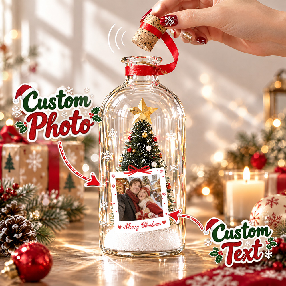 Bouteille D'arbre De Noël Enregistrable Par Forever Voice – Souvenir Personnalisé Avec Photo Et Message - 